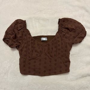 Hollister puffy short sleeve crop top